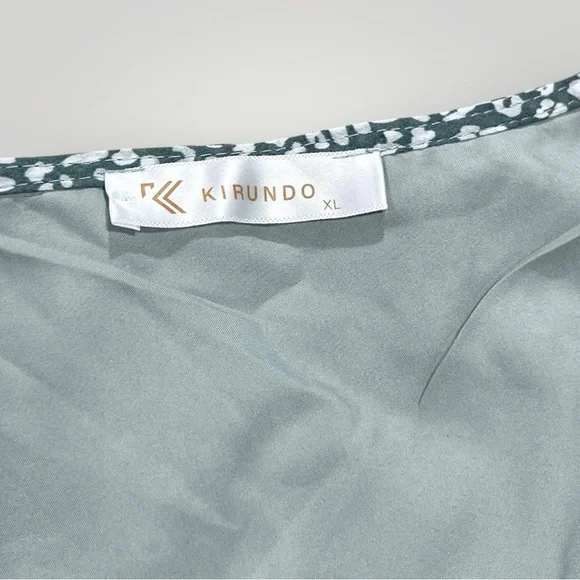 Kirundo Sage/White Midi V-Neck Dress - Picture 4 of 16